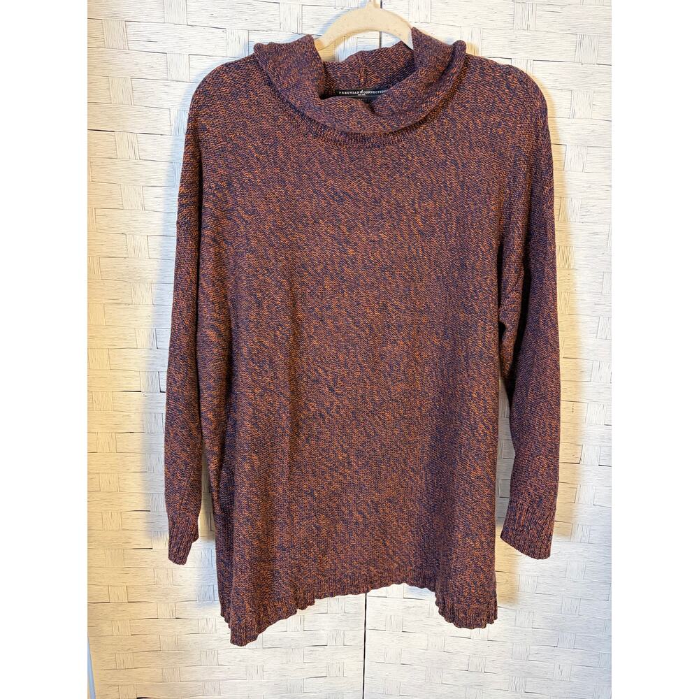 Peruvian connection women's sweater turtleneck colorful‎ cozycore 100% Cotton